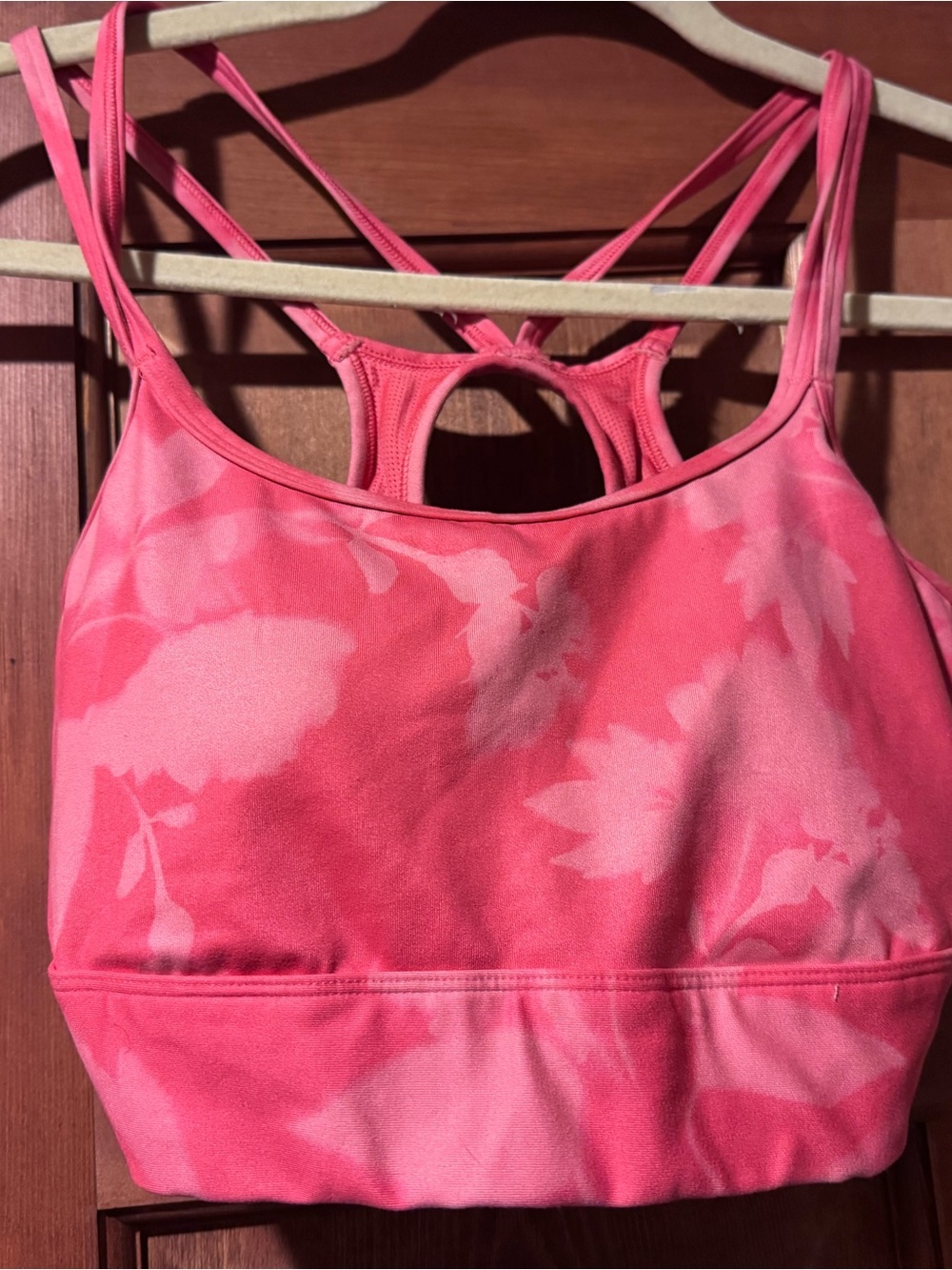 all in motion Pink Floral-Print Strappy Sports Bra